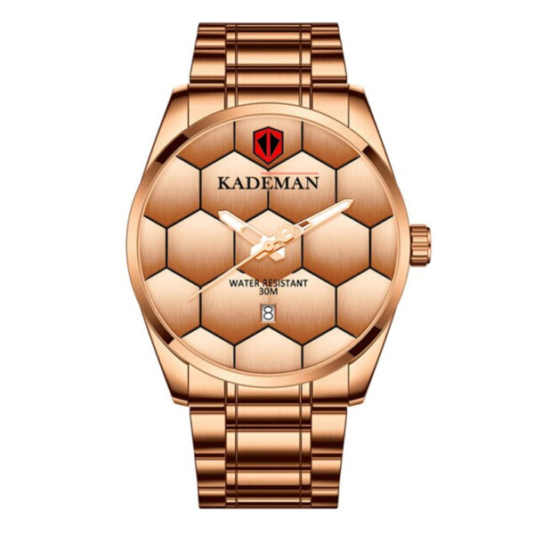 Kademan 9107 rose gold big dial mens stylish football dial wrist watch