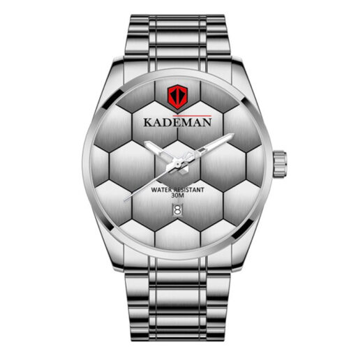 kademan 9107 silver stainless steel mens analog wrist watch