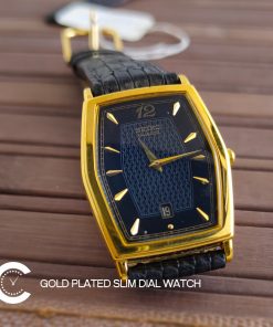 Seiko gents gold plated watch close up