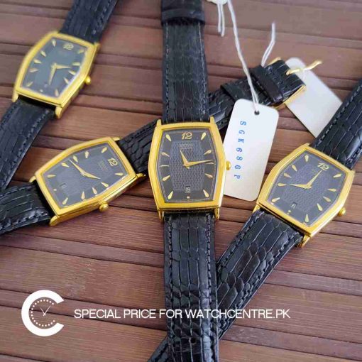Seiko calfskin premium leather gent's wrist watch