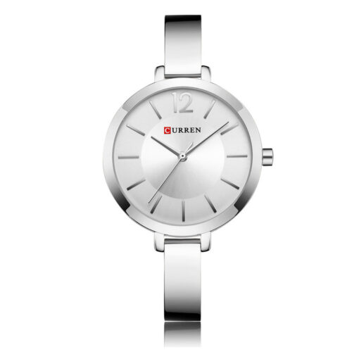 curren 9012 silver stainless steel silver dial ladies bracelet wrist watch