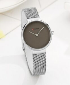 Curren 9016 ladies silver mesh chain and grey dial ladies budget gift watch