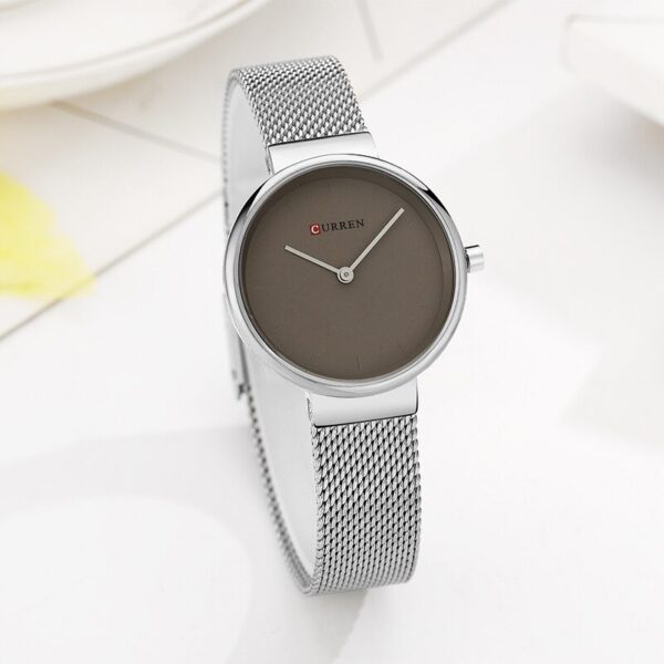 Curren 9016 ladies silver mesh chain and grey dial ladies budget gift watch
