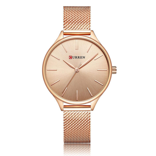 curren 9024 rose gold mesh strap ladies analog gift watch