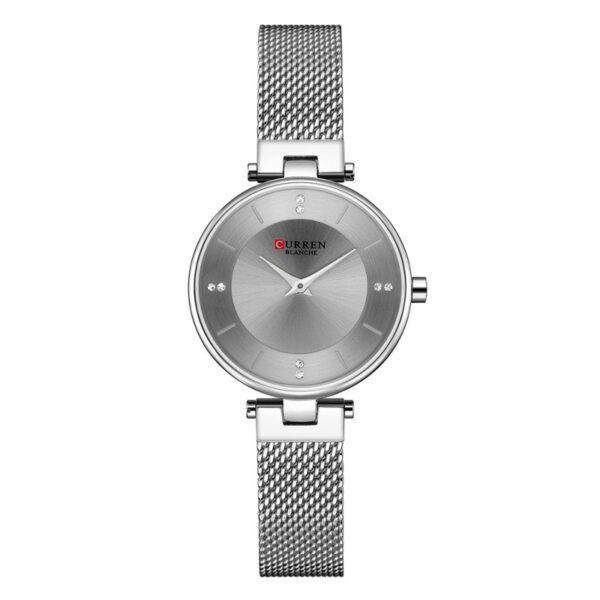 Curren 9031 Silver Mesh Strap Silver Dial Ladies Gift Waterproof Watch
