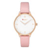 9039 Pink Leather Strap White Dial Women's Hand