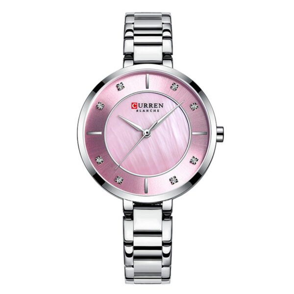 Curren 9051 Silver stainless steel chain pink dial ladies gift watch