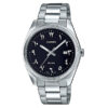 MTP-1302D-1B3 Silver Stainless Steel Chain With Black Dial Arabic Analog Wrist Watch