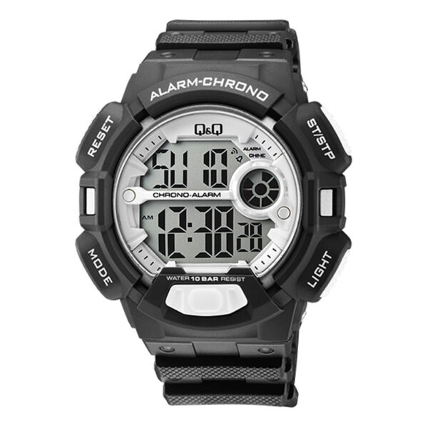 Q&Q M132J008Y black resin strap mens digital wrist watch