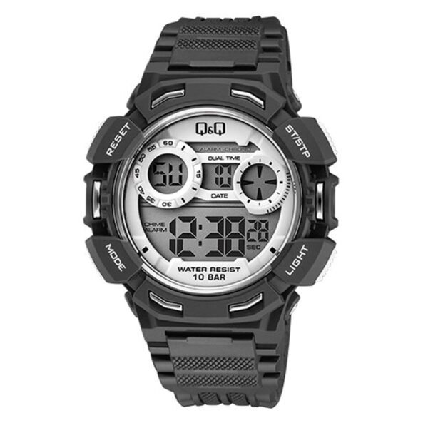 Q&Q M148J005Y Black resin band mens digital wrist watch