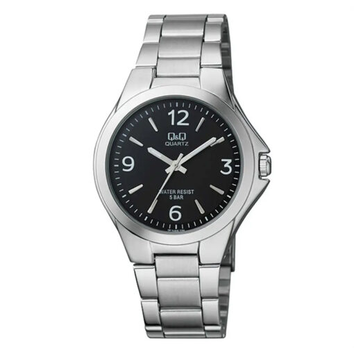 Q&Q Q618J806Y silver stainless steel black dial mens wrist watch