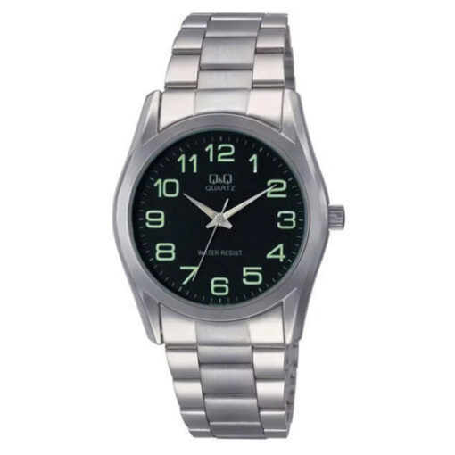 Q&Q Q638J205Y silver stainless chain black numeric dial men's wrist watch