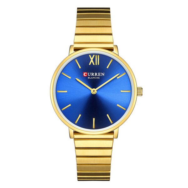 Curren 9040 Golden Stainless Steel Blue Dial Men's Gift Watch