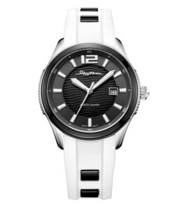 rhythm ES1402R02 white silicon strap black dial ladies wrist watch