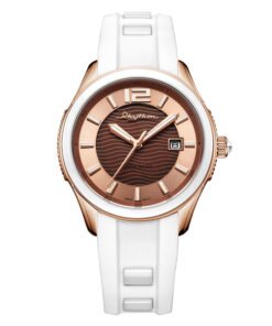 rhythm ES1402R03 white silicon strap brown dial ladies wrist watch