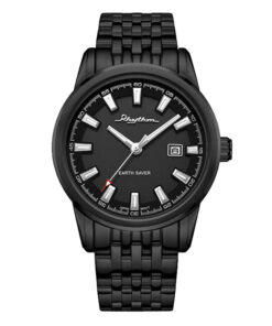 Rhythm ES1403S06 black stainless steel black dial mens wrist watch