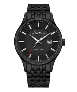 Rhythm ES1404S06 black stainless steel black dial mens wrist watch