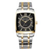 Rhythm P1201S04 two tone stainless steel mens square shape wrist watch