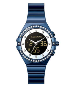 Kademan K9079L stylish blue steel analog digital ladies gift watch