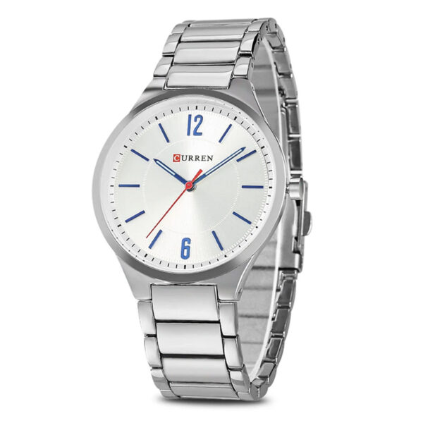 Curren 8280 Silver Stainless Steel White Dial Gent's Gift Watch