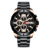 curren 8336 black stainless steel black dial men's chronograph wrist watch