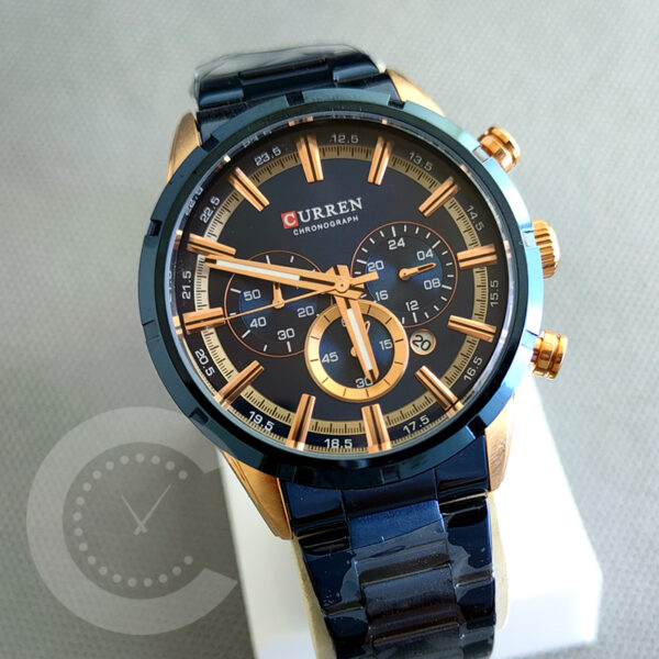 Curren Full Blue Men's Chronograph Gift Watch for Wedding Engagement & Anniversary