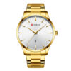 8357 Golden Stainless Steel White Dial Curren Watch