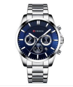 Curren Silver Stainless Steel Blue chronograph Dial Men's Wrist Watch