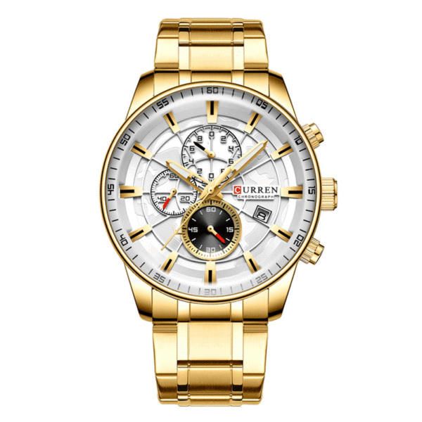8362 Curren Golden Stainles Steel White Dial Men's Watch