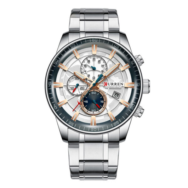Curren 8362 SIlver Stainless Steel Chain Men's Wrist Watch