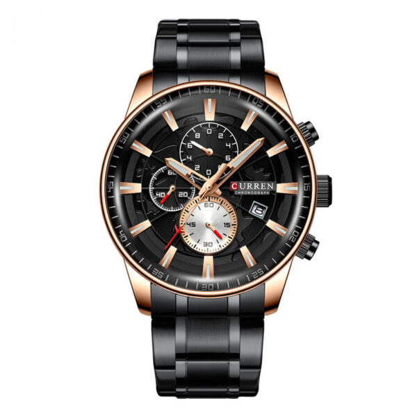 8362 Black Dial Black Stainless Steel Chain Men's Wrist Watch