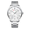 curren 8366 silver stainless steel white dial analog men's watch