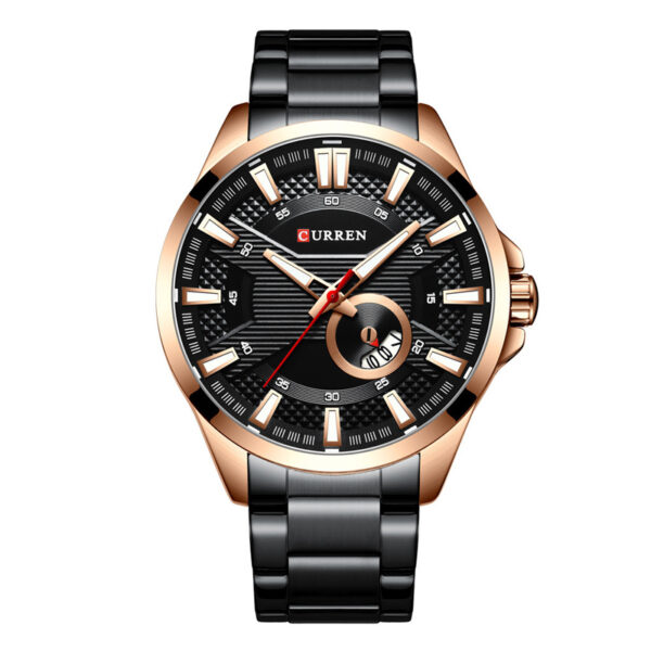 Curren 8372 Black Stainless Steel Black Dial Analog Men's Hand Watch