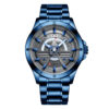 curren 8381 blue stainless steel grey dial analog men's wrist watch