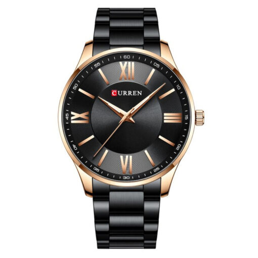 Currren 8383 Black Dial Black Stainless Steel Men's Wrist Watch