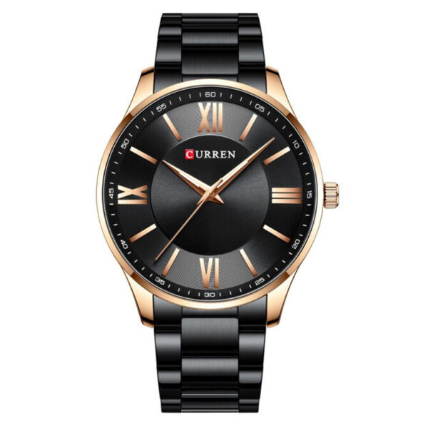 Currren 8383 Black Dial Black Stainless Steel Men's Wrist Watch