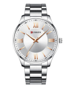 Curren Silver Stainless Steel White Dial Male's Timepiece