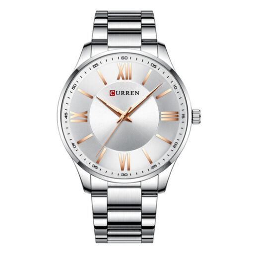 Curren Silver Stainless Steel White Dial Male's Timepiece