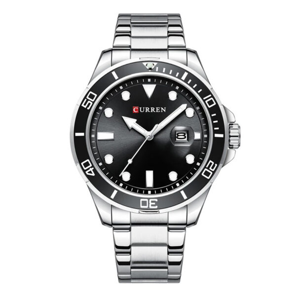 8388 Silver Stainless Steel Black Dial Curren Men's Wrist Watch