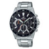 casio edifice efv-570d-1avudf model mens watch in silver stainless steel strap & black chronograph dial