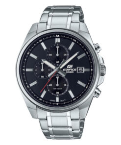 Casio Edifice EFV-610D-1AV silver stainless steel black dial mens chronograph sports wrist watch