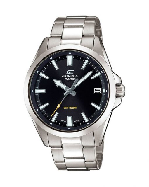 Casio Edifice EFV-100D-1AVUDF model men's wrist watch in black dial & silver stainless steel strap
