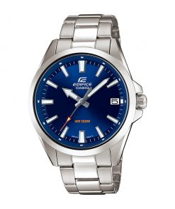 Caseio Edifice EFV-100D-2AVUDF model men's wrist watch in blue dial & silver stainless steel strap