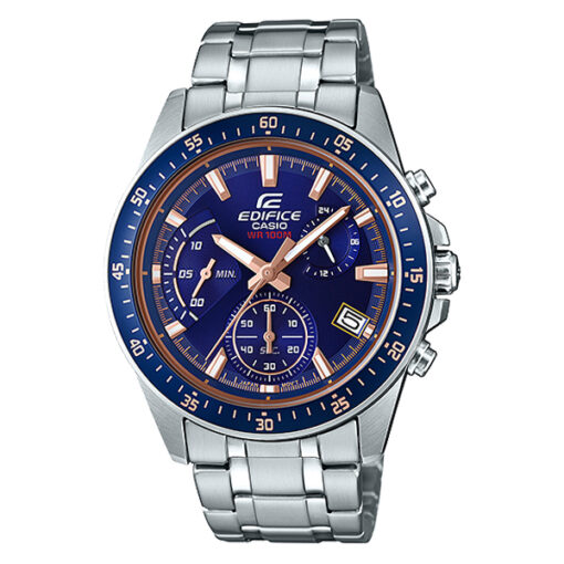 Casio Edifice EFV-540D-2AVUDF silver stainless steel blue dial men's chronograph wrist watch