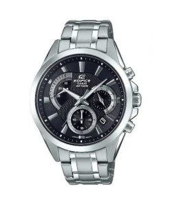 efv-580d-1avudf casio edifice mens black dial chronograph wrist watch in steel chain