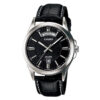 Casio MTP-1381L-1AV Enticer series men's executive wrist watch in black leather strap & black analog dial