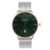 curren 8302 silver mesh strap green dial analog wrist watch