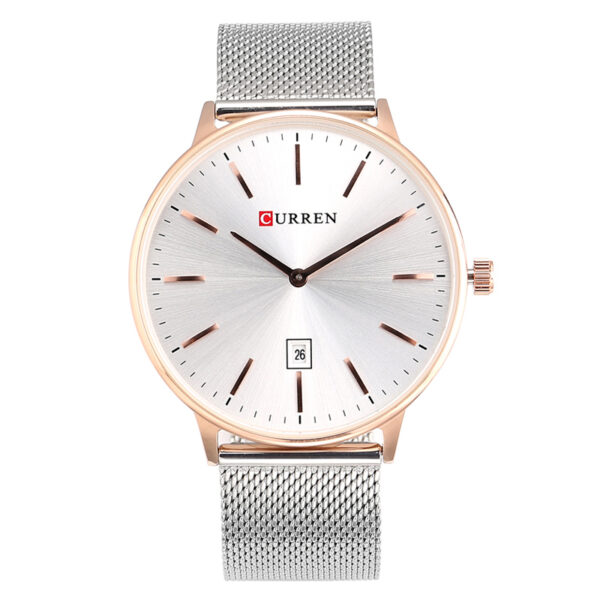 curren 8302 silver mesh strap men's analog wrist watch