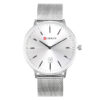 curren 8302 silver mesh strap white dial men's analog wrist watch