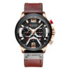 curren 8329 brown leather strap black men's chronograph wrist watch